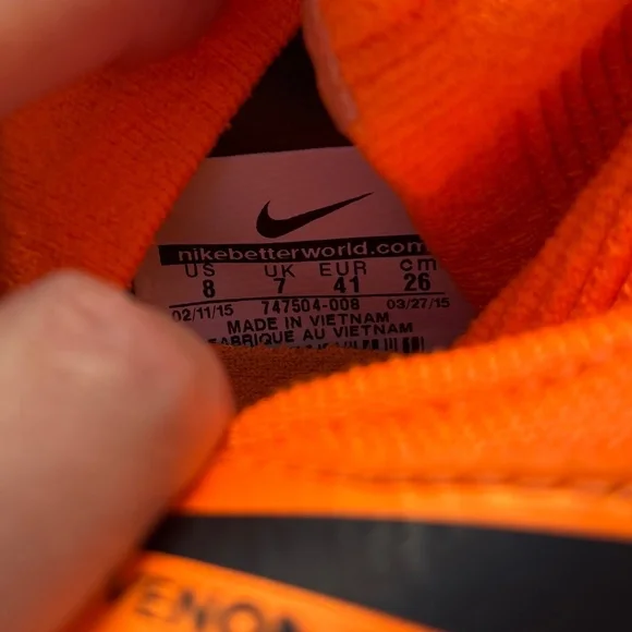 Nike Hypervenom Phantom II AG Leather Black And Orange Men's Size 8